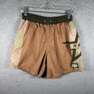 Slunks Apex One Mens Brown Camo Athletic Shorts Medium Lined Recycled Polyester